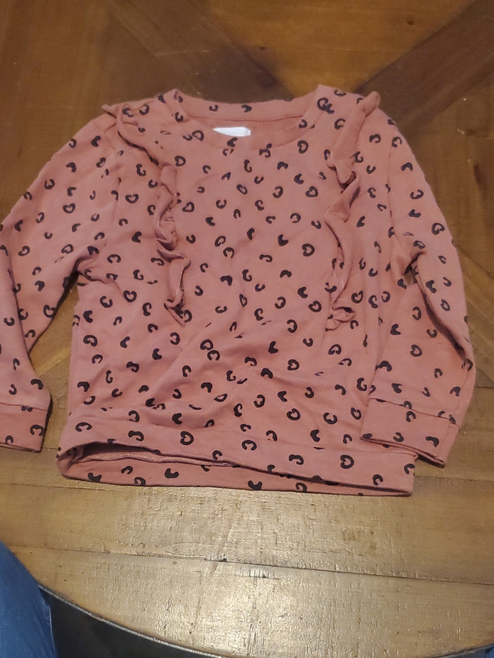 Girls' Dusty Rose Ruffle Leopard-Print Sweatshirt